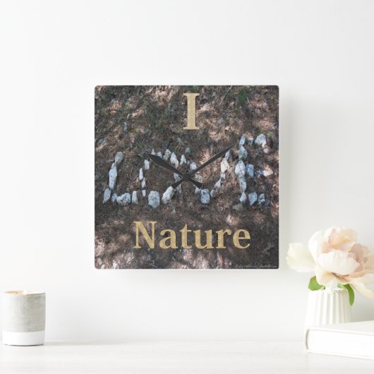 I Love Natuur Clock Vierkante Klok (Huis)