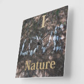 I Love Natuur Clock Vierkante Klok (Hoek)