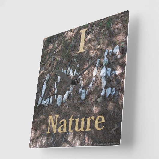 I Love Natuur Clock Vierkante Klok (Hoek)