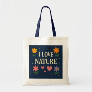 "I Love Natuur" Floral Eco Canvas tas ---