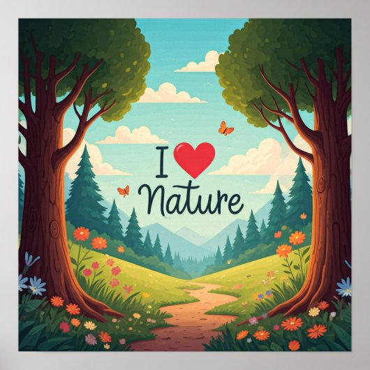 I Love Natuur Poster (Voorkant)