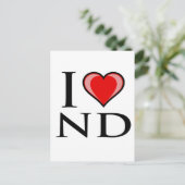 I Love ND - North Dakota Briefkaart (Staand voorkant)