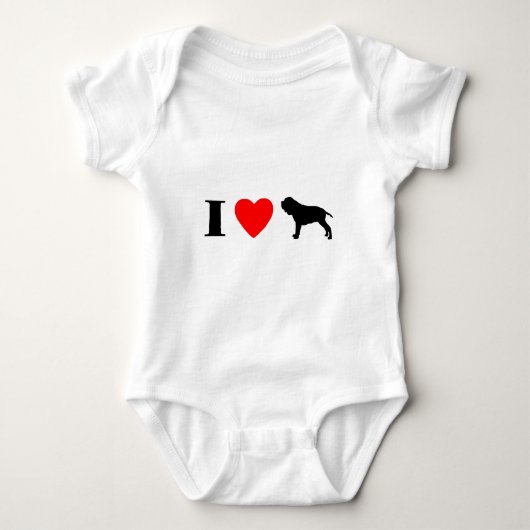 I Love Neapolitan Mastiffs Baby Creeper Romper (Voorkant)