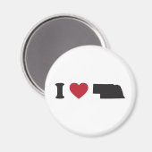 I Love Nebraska Magneet (Voorkant / Achterkant)
