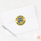 I Love Nebraska State Flag and Map Ronde Sticker (Envelop)