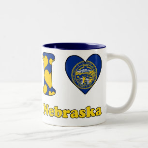 I love Nebraska Tweekleurige Koffiemok