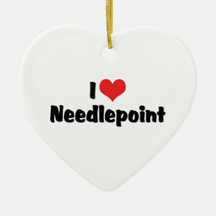 I Love Needlepoint Keramisch Ornament