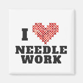 I Love Needlework Cross Stitch Magneet (Voorkant)