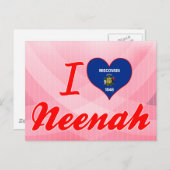 I Love Neenah, Wisconsin Briefkaart (Voorkant / Achterkant)