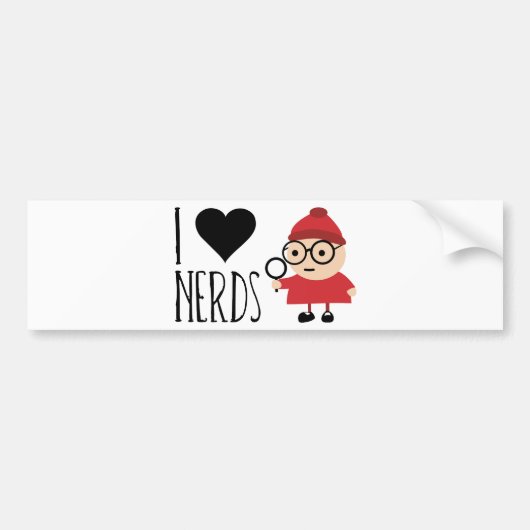 I Love Nerds Bumpersticker (Voorkant)