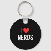 I Love Nerds Funny Geeky Graphic Heart Nerd  Sleutelhanger (Voorkant)
