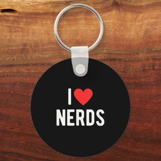 I Love Nerds Funny Geeky Graphic Heart Nerd  Sleutelhanger (Voorkant)