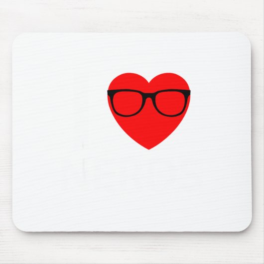 I Love Nerds Gles Funny Heart Valentines Gift Men  Muismat (Voorkant)