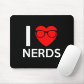 I Love Nerds Gles Funny Heart Valentines Gift Men  Muismat (Met muis)