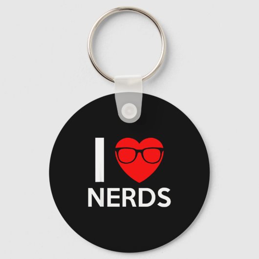 I Love Nerds Gles Funny Heart Valentines Gift Men  Sleutelhanger (Voorkant)
