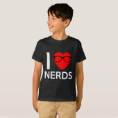 I Love Nerds Gles Funny Heart Valentines Gift Men  T-shirt (Voorkant volledig)