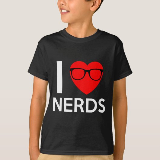 I Love Nerds Gles Funny Heart Valentines Gift Men  T-shirt (Voorkant)