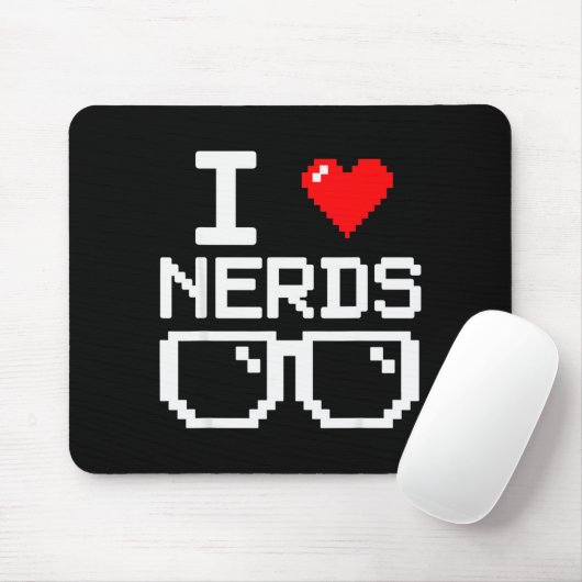 I Love Nerds I Heart Nerds For Science Book Knowle Muismat (Met muis)