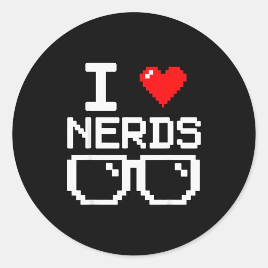 I Love Nerds I Heart Nerds For Science Book Knowle Ronde Sticker (Voorkant)