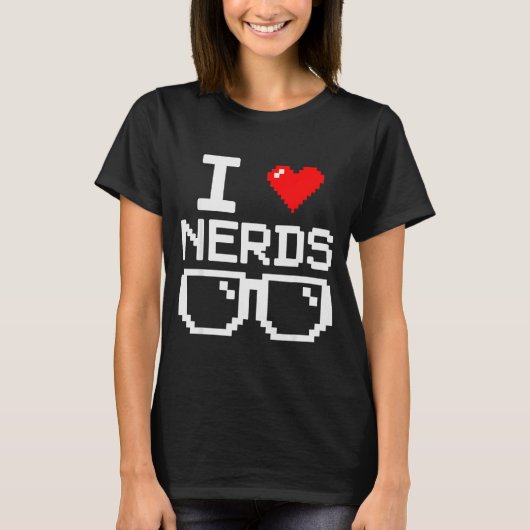 I Love Nerds I Heart Nerds For Science Book Knowle T-shirt (Voorkant)
