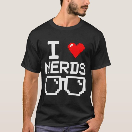 I Love Nerds I Heart Nerds For Science Book Knowle T-shirt (Voorkant)