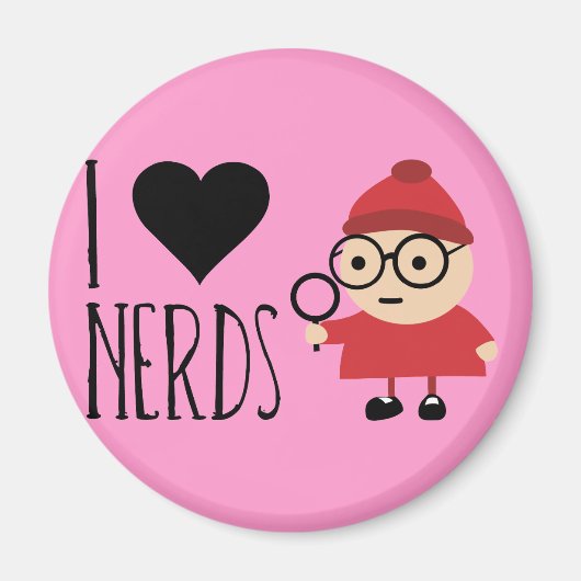 I Love Nerds Magneet (Voorkant)