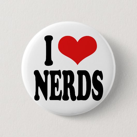 I Love Nerds Ronde Button 5,7 Cm (Voorkant)