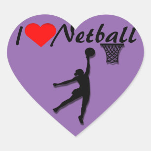 I Love Netball Afbeelding Hart Sticker