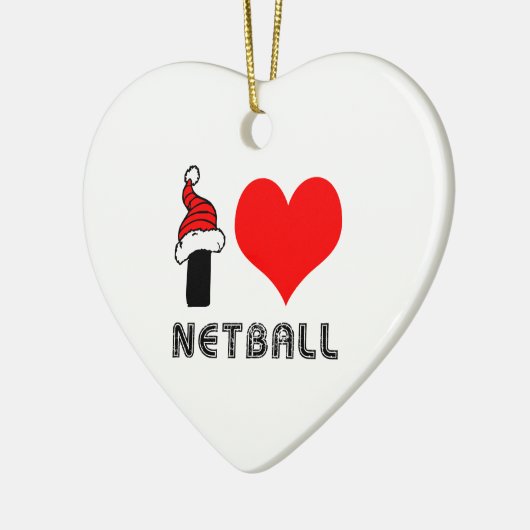 I Love Netball Design Keramisch Ornament (Links)