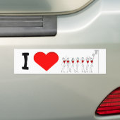 I Love Netball Player and Hearts Bumpersticker (Op auto)