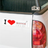 I Love Netball Player and Hearts Bumpersticker (Op Truck)
