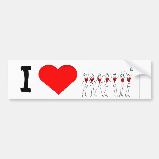 I Love Netball Player and Hearts Bumpersticker (Voorkant)