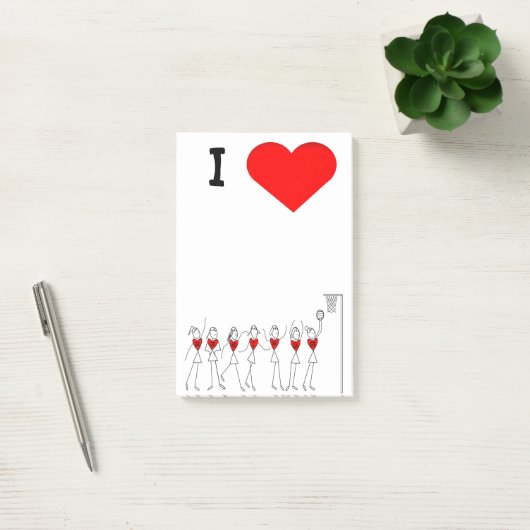 I Love Netball Positions Stick Figures Post-it® Notes (Kantoor)