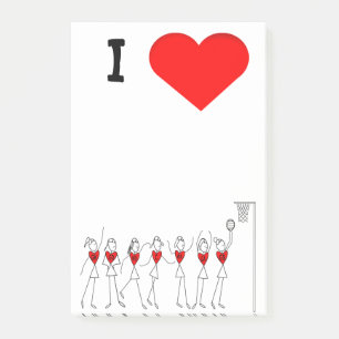 I Love Netball Positions Stick Figures Post-it® Notes