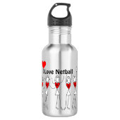 I Love Netball Positions Stick Figures Waterfles (Voorkant)