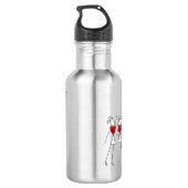 I Love Netball Positions Stick Figures Waterfles (Achterkant)