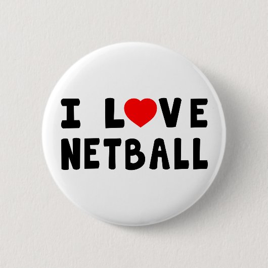 I Love Netball Ronde Button 5,7 Cm (Voorkant)