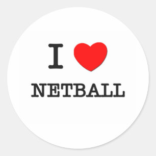 I Love Netball Ronde Sticker