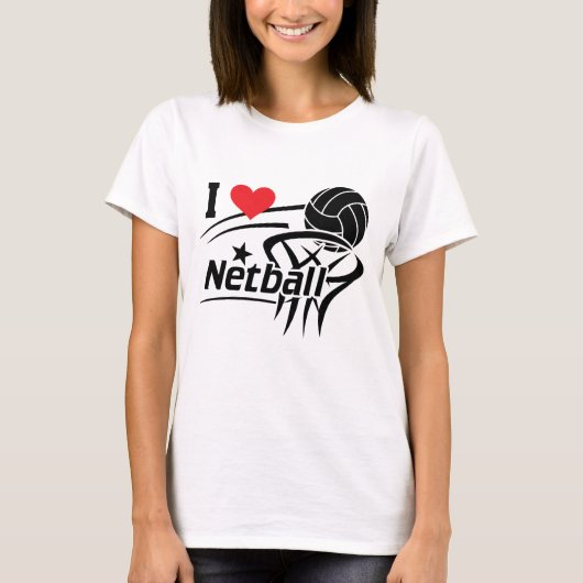 I Love Netball T-shirt (Voorkant)