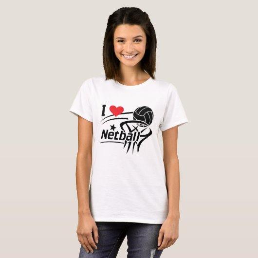 I Love Netball T-shirt (Voorkant volledig)