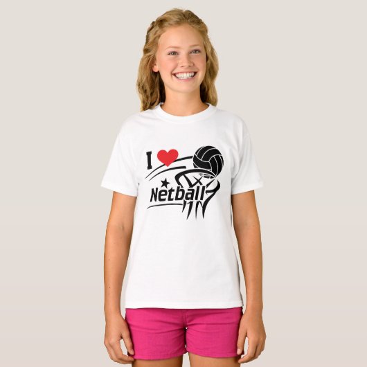 I Love Netball T-shirt (Voorkant volledig)