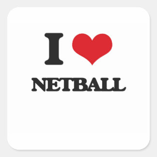 I Love Netball Vierkante Sticker