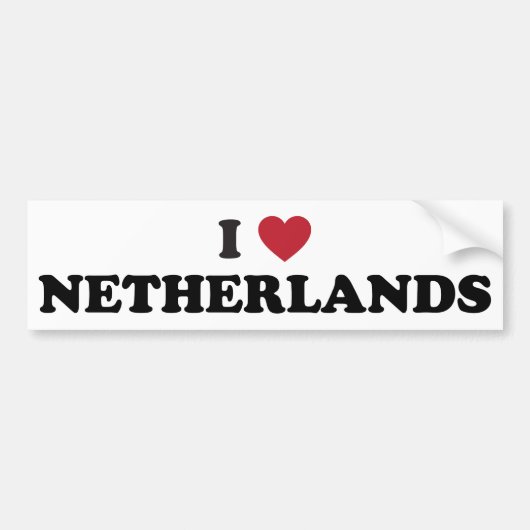 I Love Netherlands Bumpersticker (Voorkant)