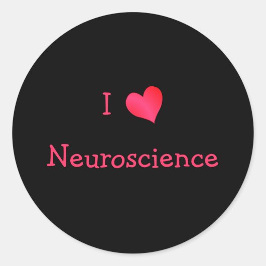 I Love Neuroscience Ronde Sticker (Voorkant)