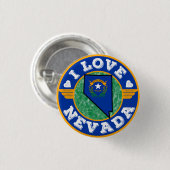 I Love Nevada State Map and Flag Ronde Button 3,2 Cm (Voorkant /achterkant)