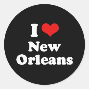 I Love New Orleans Tshirt Wit Tshirt Ronde Sticker