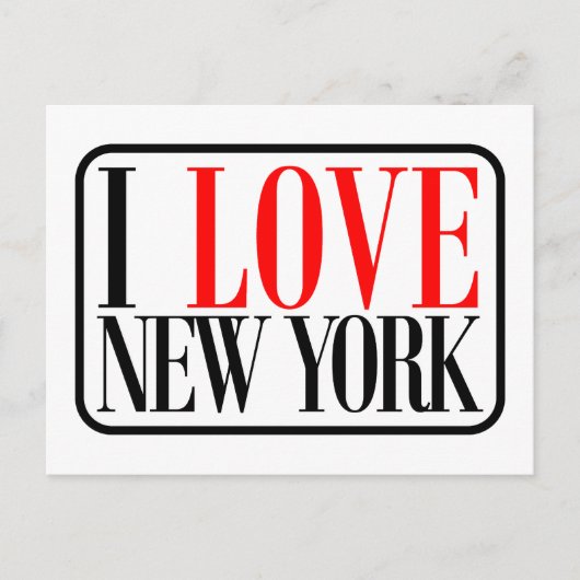 I Love New York Design Briefkaart (Voorkant)