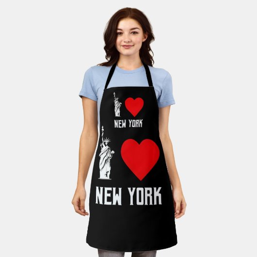 I Love New York Heart T‑Shirt Design Schort (Gedragen)