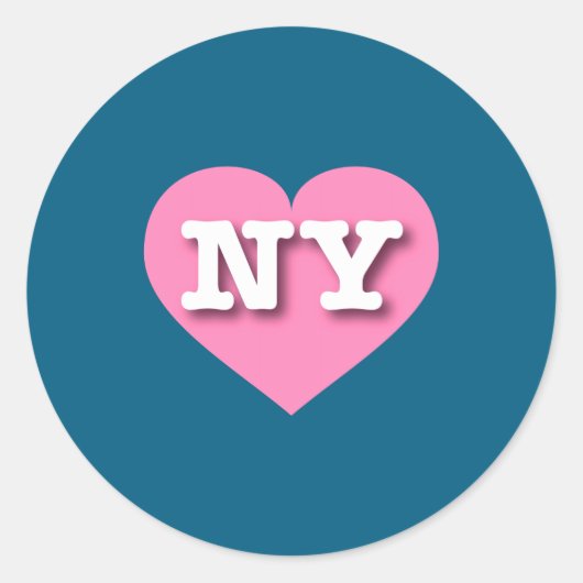 I Love New York Ny Nk Heart Ronde Sticker (Voorkant)