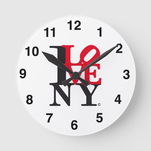 I Love New York NY O'clock L. Edition Ronde Klok (Voorkant)